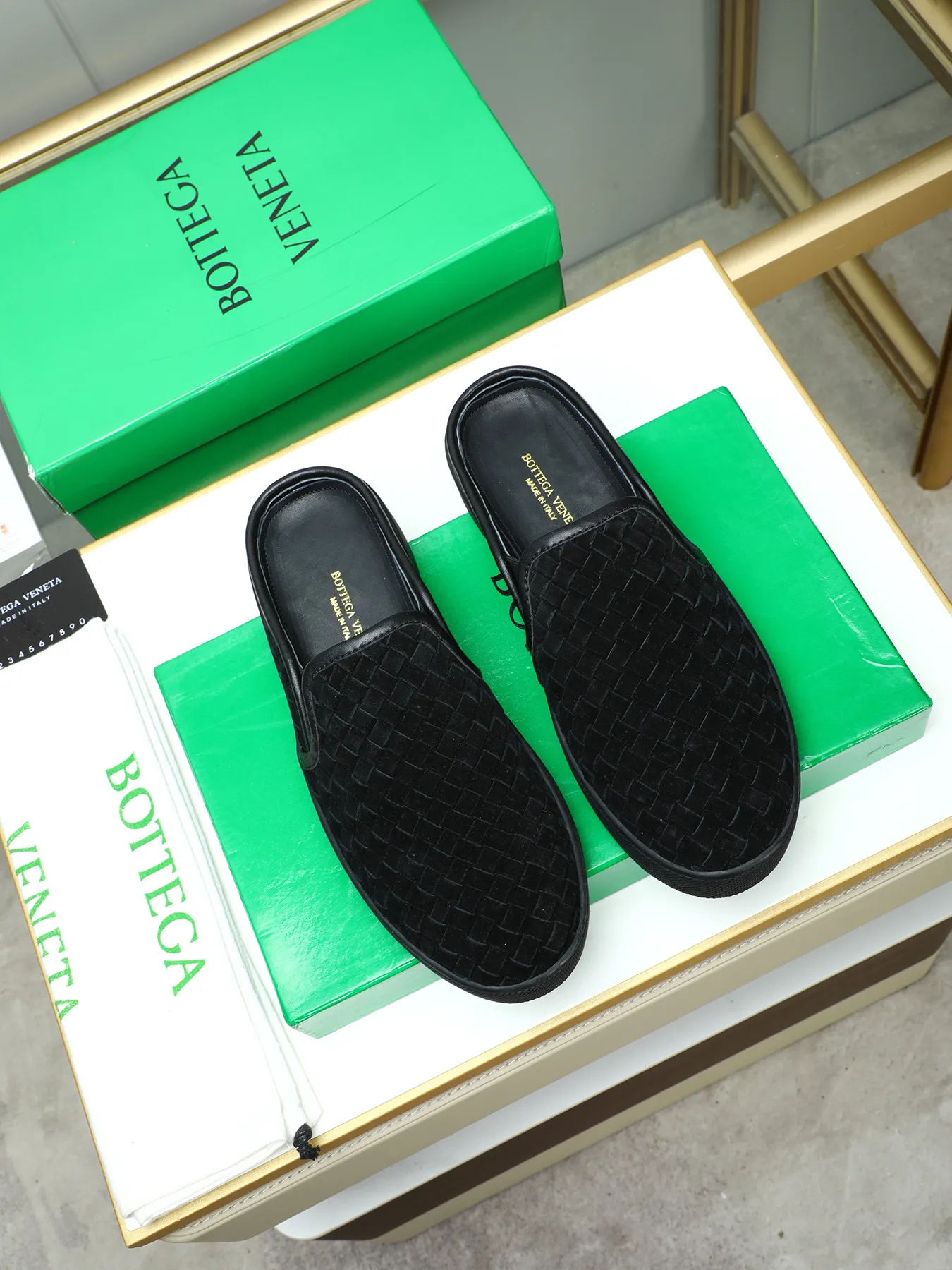 Men's shoes 💰420 [Half drag series] BOTTEG* VENET* - high-end boutique Size: 38-44 (45 customized) BV new product, first-layer cowhide artificially woven classic style harmoniously blends with contemporary fashion temperament, rubber soles are light and flexible, water-dyed sheepskin pads! [Taobao, Tmall, and live streaming are the first choices]